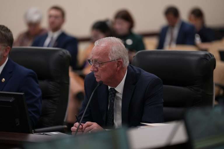 rep. albrecht presenting in committee